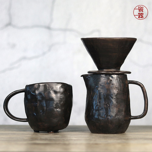 纯手工手冲陶瓷咖啡滤杯过滤壶漏斗v60滤纸杯子一套装家用办公室