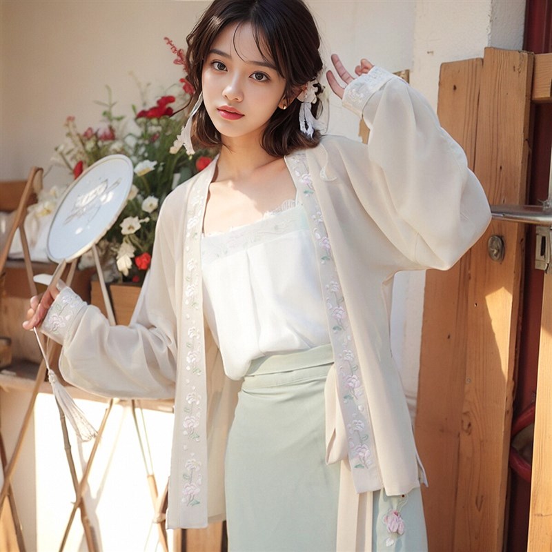 春夏内搭宋抹背心吊带宋制纯色大码日常汉服复古女绣花薄肩带可调