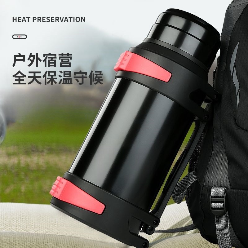 儿童304超大容量不锈钢保温壶便携家用户外工地水杯保温杯暖瓶子