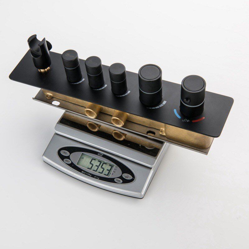 暗装黑色天幕式淋浴花洒嵌入墙式智能恒温吸顶式雨淋增压沐浴套装