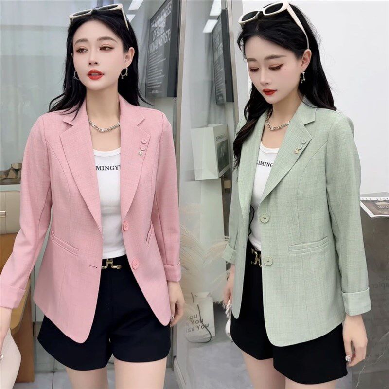 九分袖西装外套女士夏季2025新款小个子短款气质薄款开春西服上衣