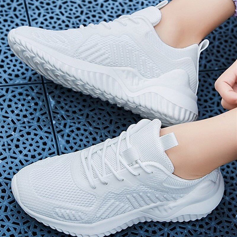 大尺码男鞋46秋季透气白色运动鞋男款青少年47初中生小白网面网鞋