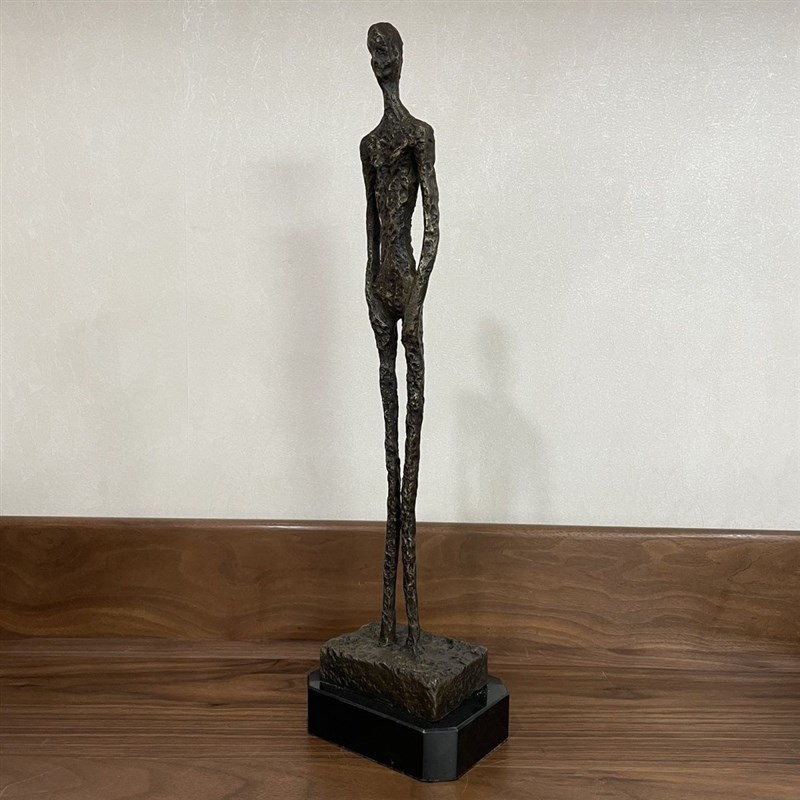 铜雕塑贾科梅蒂站立的人火柴人抽象创意雕塑摆件家居装饰创意礼品