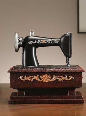 复古摆件餐厅饰品书桌工艺品缝纫机咖啡馆创意怀旧酒柜书房摆设