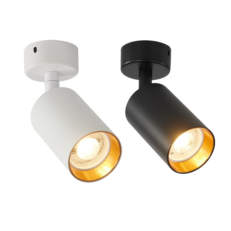 led明装射灯可调角度服装店家用极简背景墙吸顶聚光灯单个轨道灯