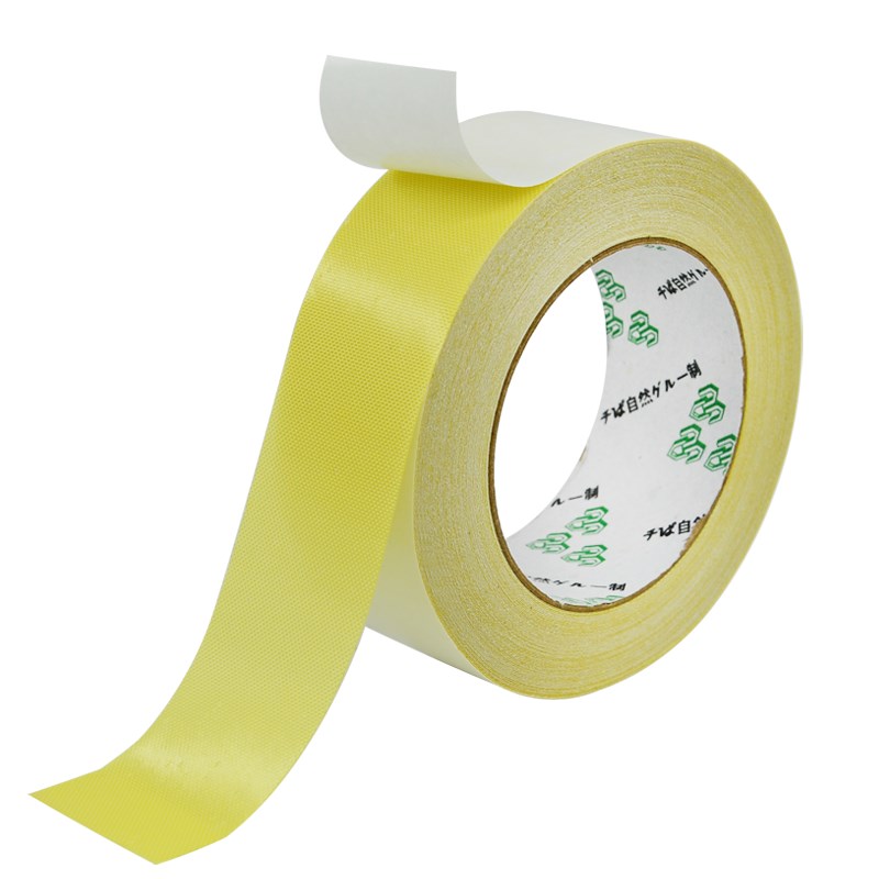 浮休纸箱印刷贴版双面胶带耐高温纤维布黄色双面胶强力高粘度粘布