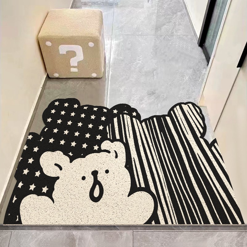 入户门卡通丝圈地垫门口耐磨脚垫进门家用蹭土地毯玄关门垫可裁剪