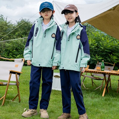 幼儿园园服秋冬三合一冲锋衣儿童户外学院班服男童校服套装小学生
