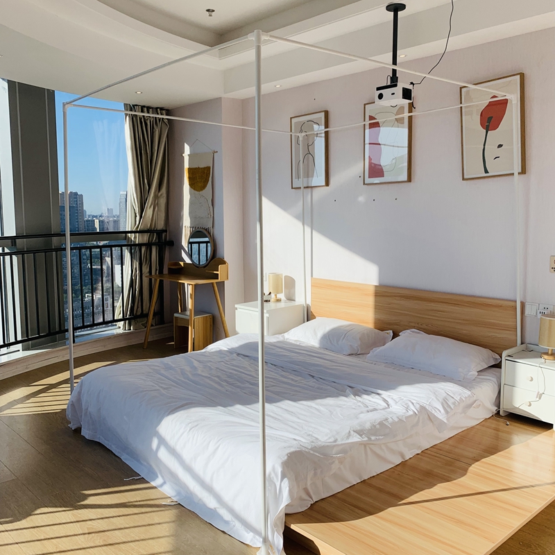 定制宫廷蚊帐铁艺烤漆支架不锈钢加粗单独卖杆子1.2/1.5米1.8m2.0