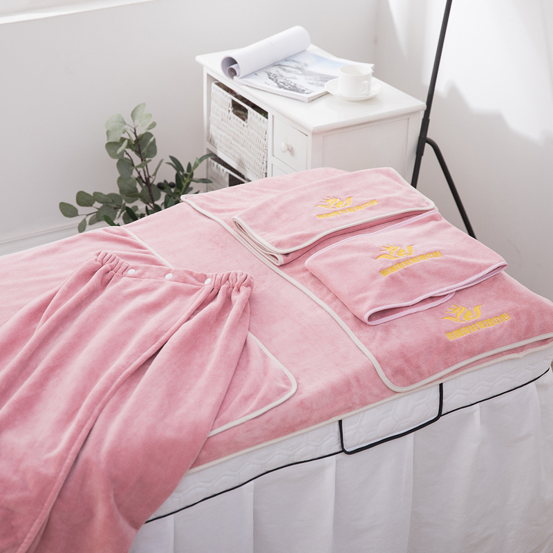 美容院专用包头毛巾铺床浴巾枕巾套装皮肤管理专用品定制logo绣字