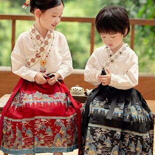 兄妹装儿童汉服高端古风马面裙明制套装中国风唐装男女童古装秋款