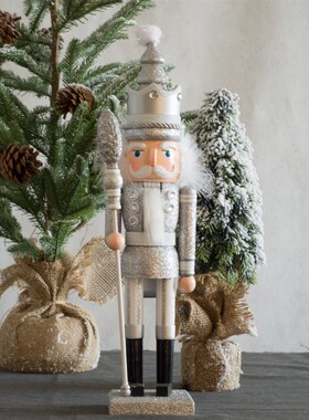 42CM胡桃夹子亮粉木偶士兵创意家居摆设生日圣诞礼物婚礼摆台装饰