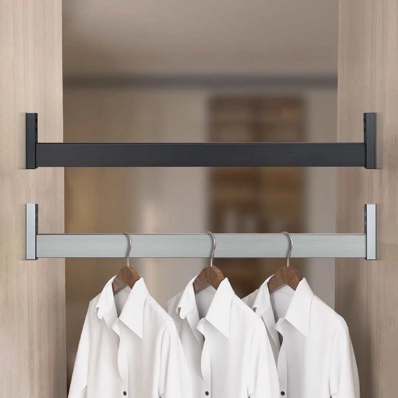 挂衣杆衣柜内专用柜子里的铝合金通杆固定托配件卡扣法兰底座横杆