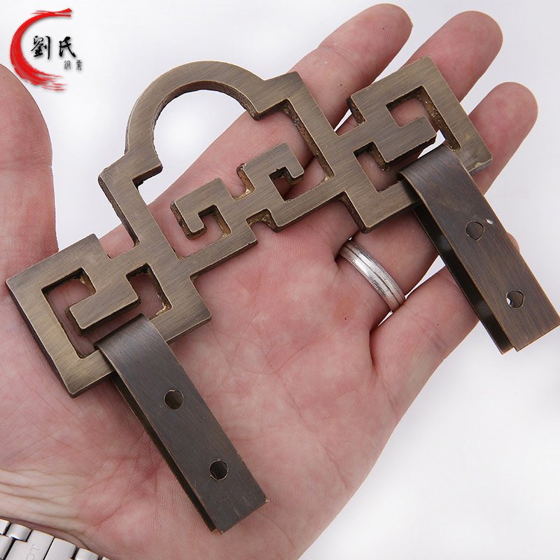 黄铜仿古挂钩中式牌匾挂牌钩屏风字画古典铜钩加厚铜装饰画挂勾
