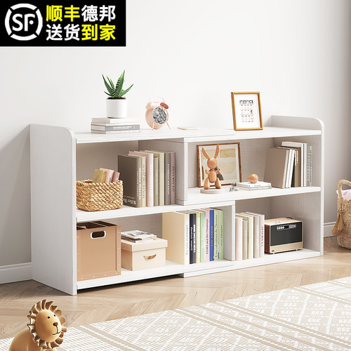 实木儿童书架置物架落地简易书柜架子客厅储物柜多层转角收纳柜子