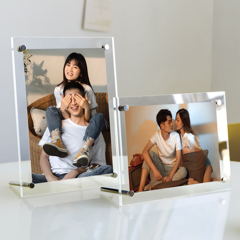 水晶透明亚克力相框摆台6寸洗照片做成a4挂墙打印加双层面板定制,家居饰品,相框/画框,淘宝优惠券,粉丝福利购,淘宝优惠卷