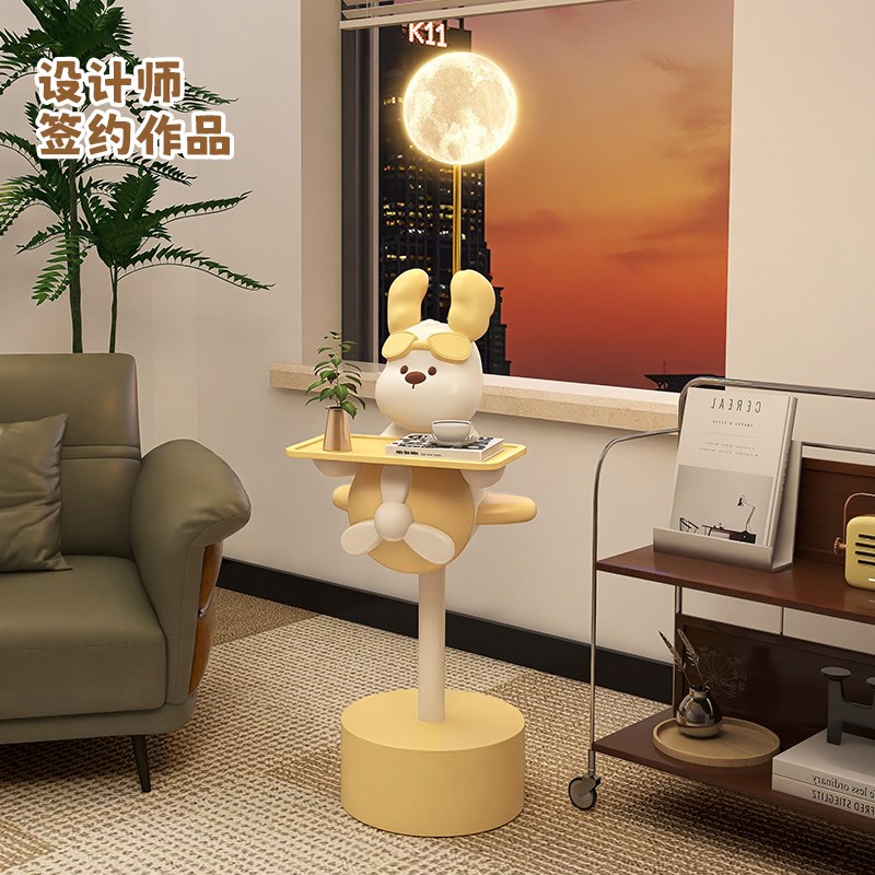 卡通狗落地摆件大型客厅电视柜沙发旁边几家居装饰品奶油风置物架