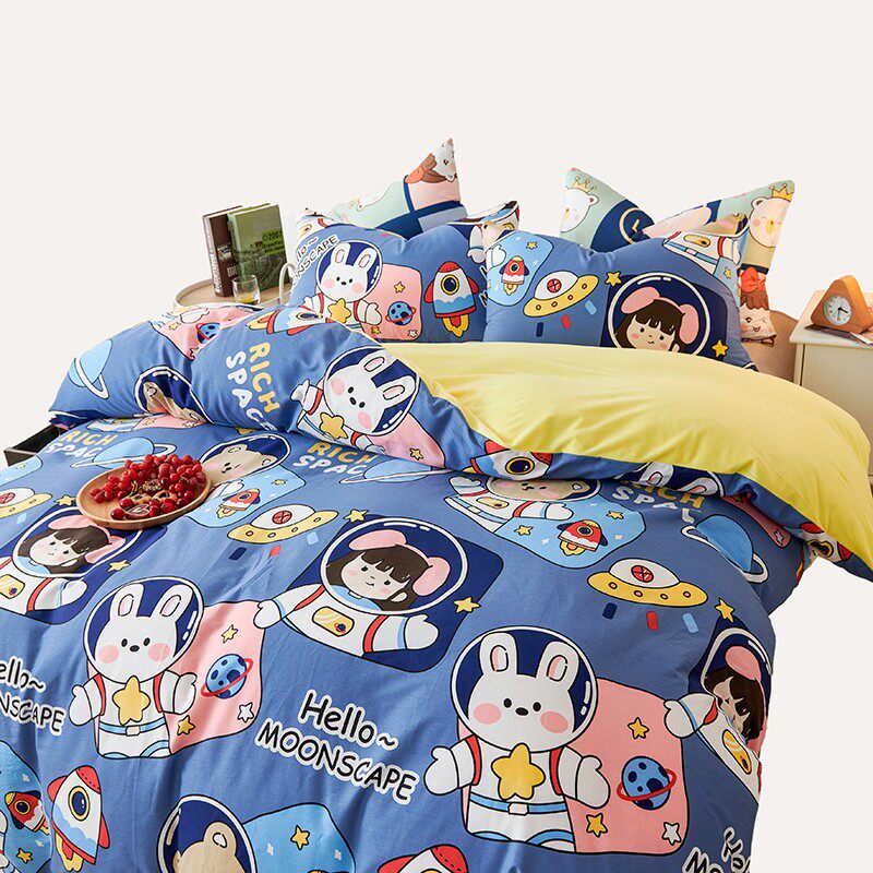 定做儿童卡通幼儿园a纯棉b加绒单面珊瑚绒被套单件水晶法兰绒被罩