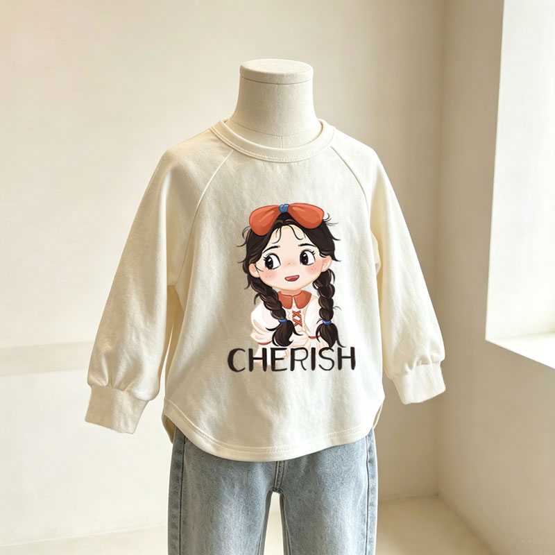 女童长袖t恤春秋季卡通纯棉上衣