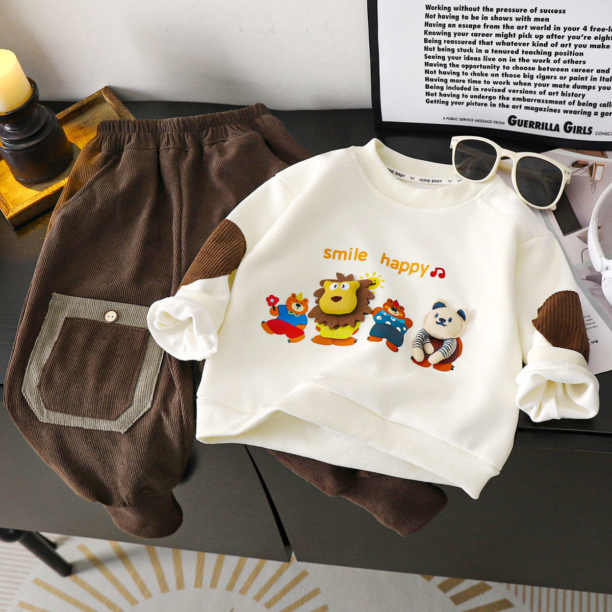 儿童卫衣秋冬季加厚长袖上衣服男女童立体卡通休闲百搭圆领套头衫