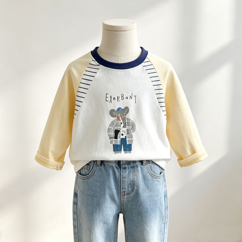 男女童长袖t恤春秋卡通纯棉上衣