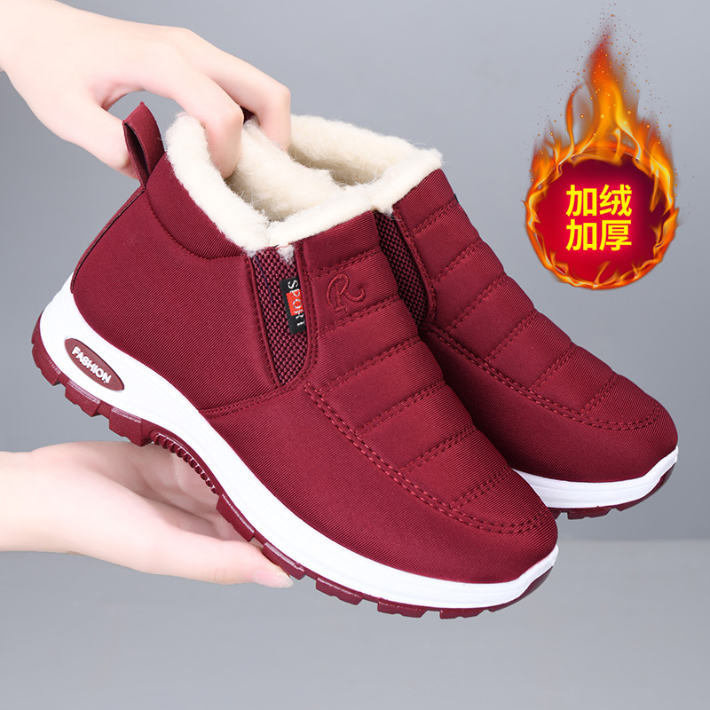 棉鞋女2025冬季加绒保暖鞋妈妈鞋