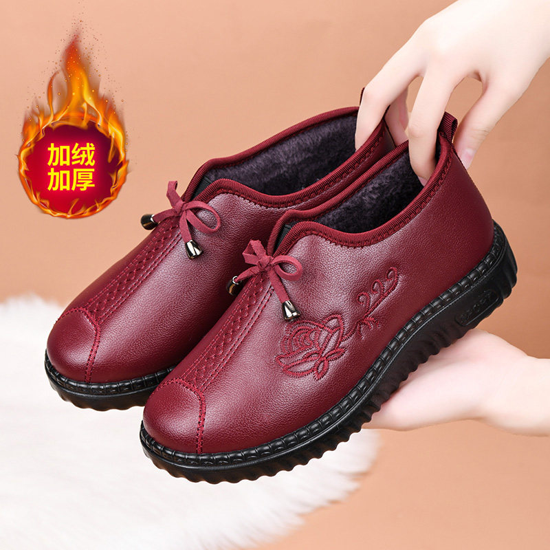 冬季加绒保暖棉鞋平底妈妈鞋一脚蹬老北京布鞋女防滑软底奶奶女鞋,女鞋,棉鞋,淘宝优惠券,粉丝福利购,淘宝优惠卷
