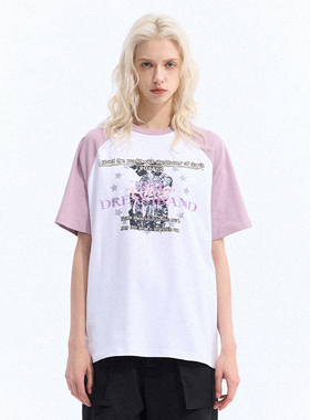 Dream BandSS2025新款插肩T恤修身短袖纯棉t恤男女同款显瘦修身