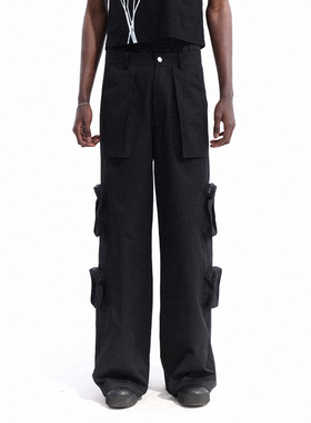 Dream BandSS2025新款黑色美式直筒工装裤男款阔腿耐磨耐脏工装裤