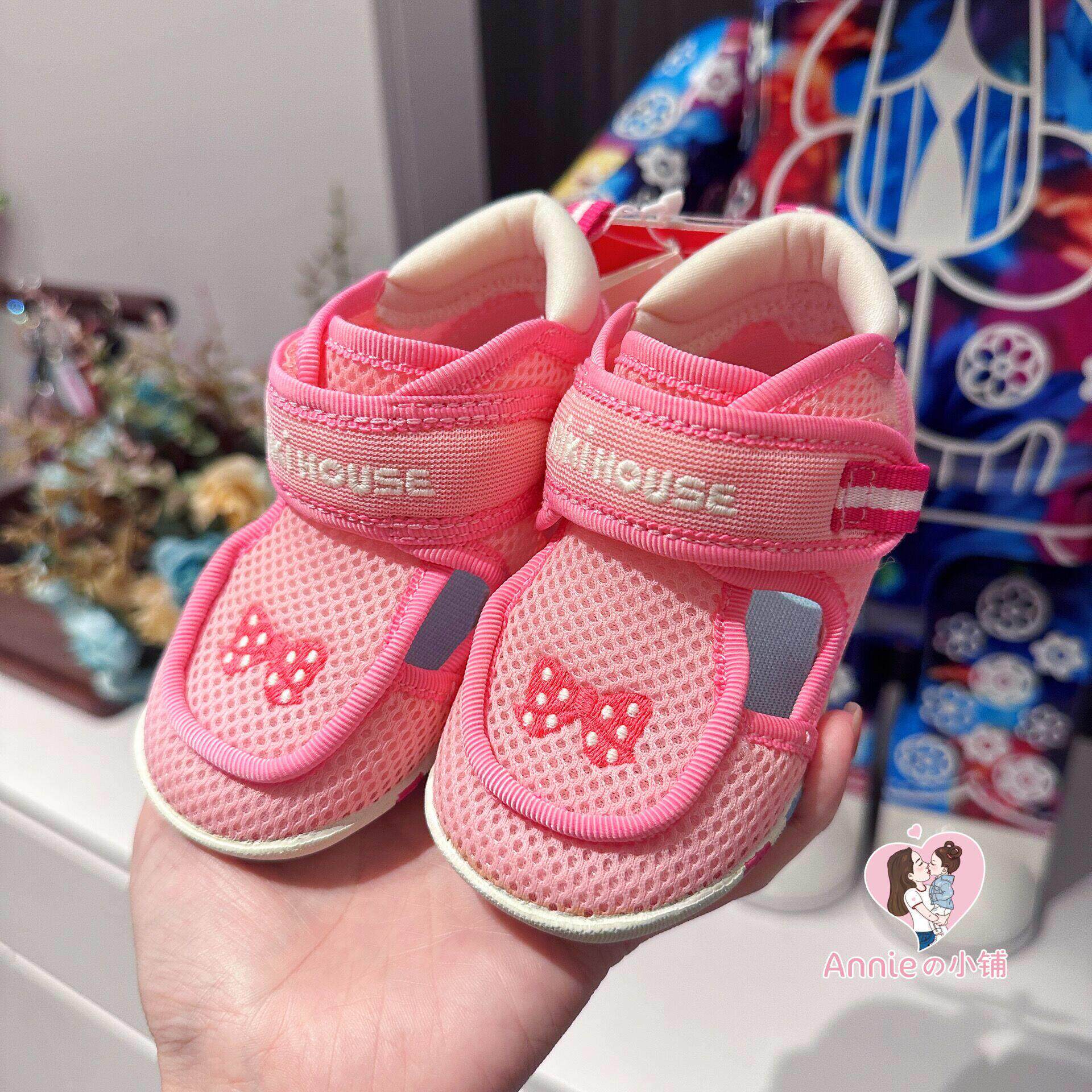 超特价 日本制mikihouse学步鞋凉鞋婴幼宝宝包头网面透气鞋子