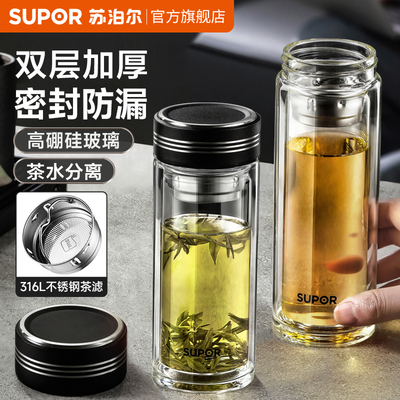 苏泊尔双层高硼硅耐高温玻璃杯