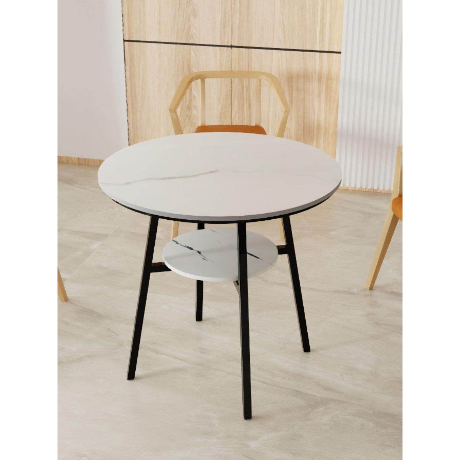 轻奢岩板圆形餐桌家用洽谈桌现代简约小户型双层家用餐桌60小圆桌,住宅家具,岩板餐桌,淘宝优惠券,粉丝福利购,淘宝优惠卷