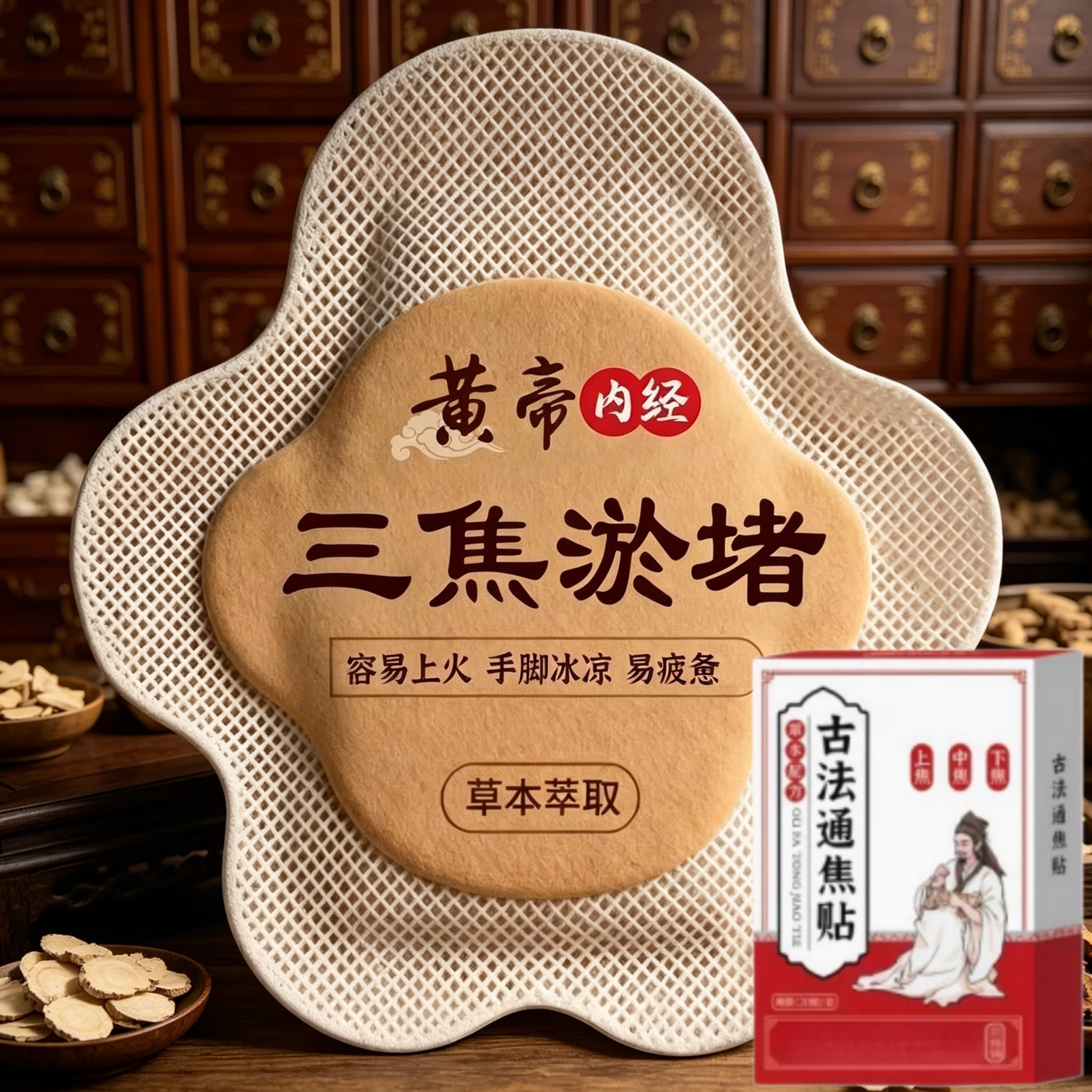 归元三焦通上热下寒中焦淤堵三焦不通中焦不通虚不受补火旺通焦贴