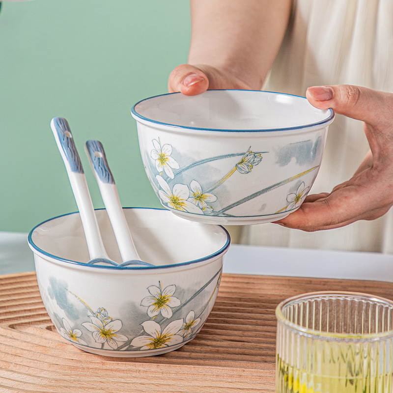 陶瓷碗家用饭碗个人专用碗宿舍学生用碗女生高颜值2025热卖吃饭碗