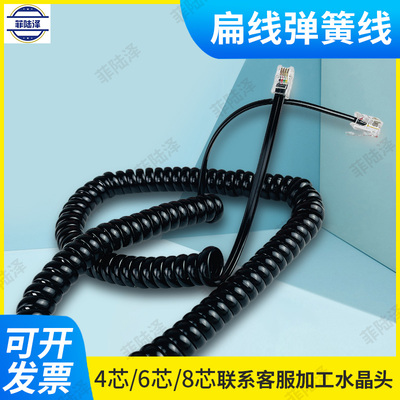 菲陆泽pu亮面4/6/8芯弹簧扁线