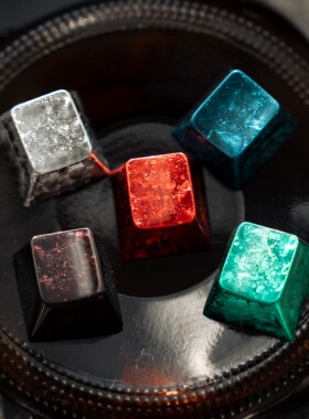 边界外设玄晶无刻键帽冰花冰晶PBT国风原厂高度1.7厚度个性化DIY