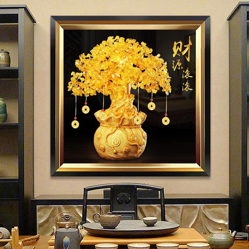 发财树钻石画满钻新款2025摇钱树5d点贴钻十字绣招财进宝客厅餐厅