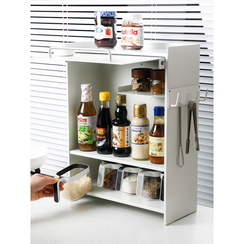 厨房调味料置物架防尘多层台面多功能家用调味品厨具用品收纳柜