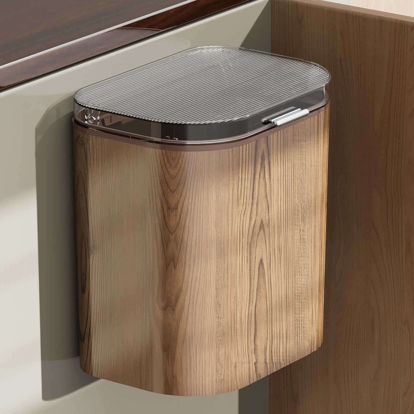 壁挂垃圾桶家用2025新款中式厨房厨余带盖挂厕所卫生间大号纸篓