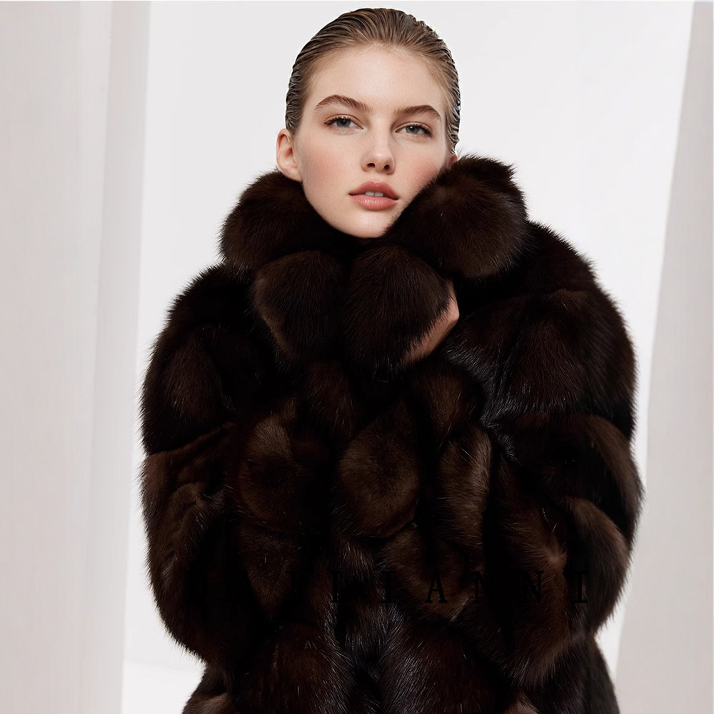 俄罗斯进口满天星复古皮草外套