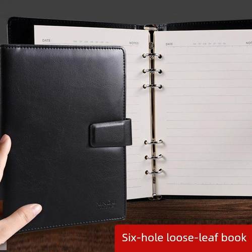 XD鑫都16k18记事a5活页笔记本黑色b5商务笔记本可拆卸活页本子加