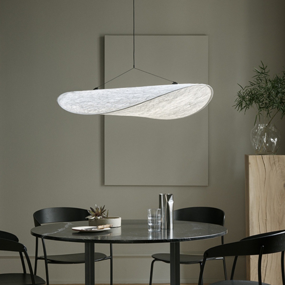 丹麦NewWorks仿蚕丝餐厅吊灯侘寂风民宿卧室店铺客厅奶油风餐桌灯