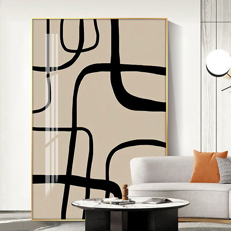 现代简约抽象侘寂风客厅沙发背景墙巨幅落地摆画走廊过道墙面挂画