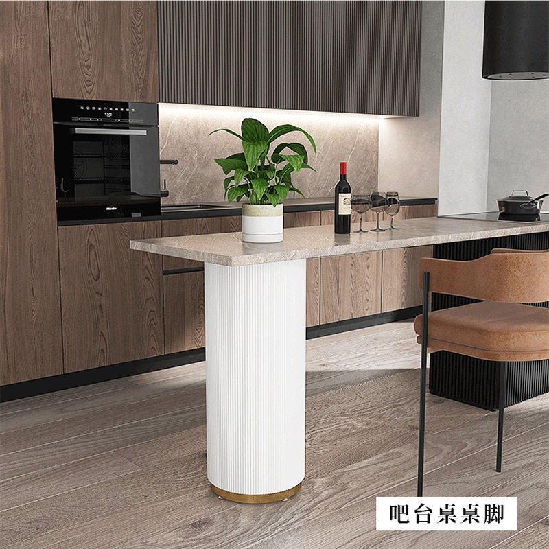 餐桌岛台茶几底座吧台脚腿台架子金属铁艺桌腿圆柱方形支撑柱定作