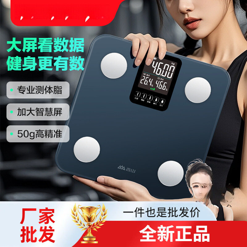 香山智能体脂秤智慧屏家用测脂人体称体重秤充电款电子秤山图片