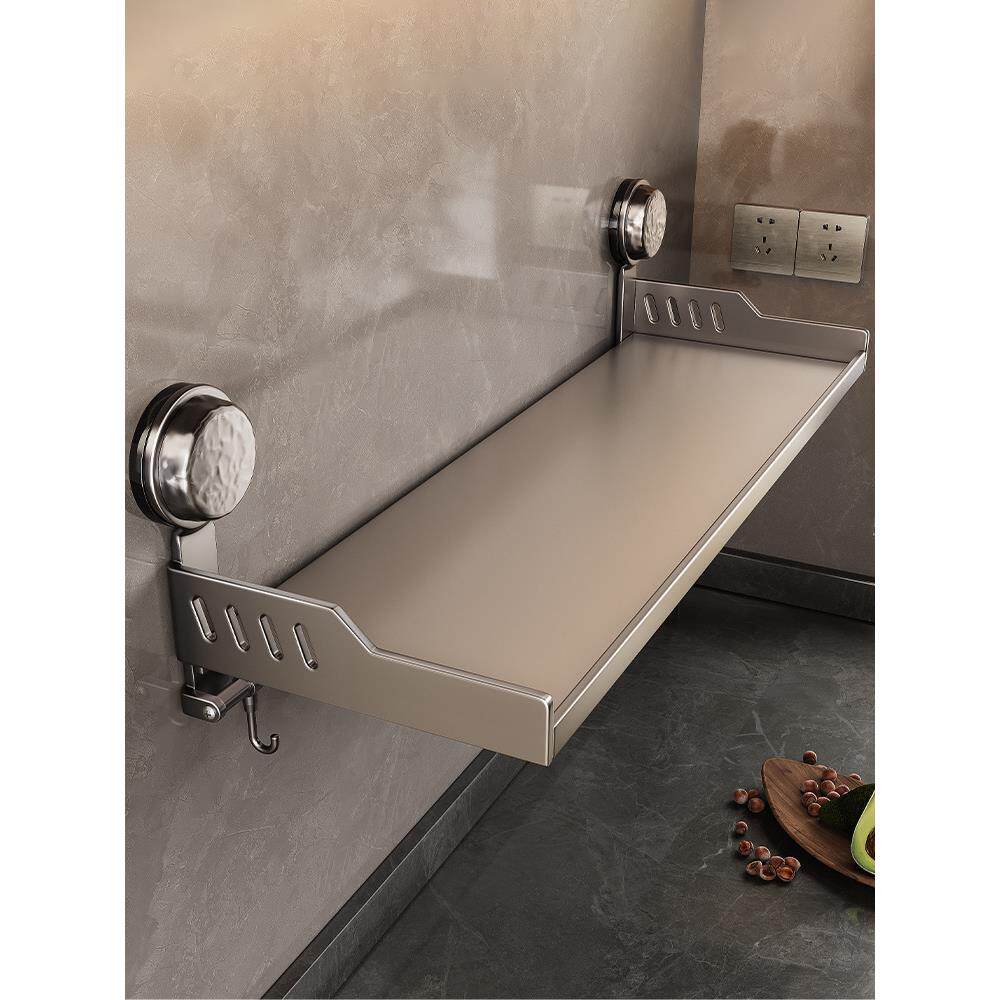 厨房吸盘加宽置物架免打孔壁挂式墙上调料品家用多功能用品收纳架