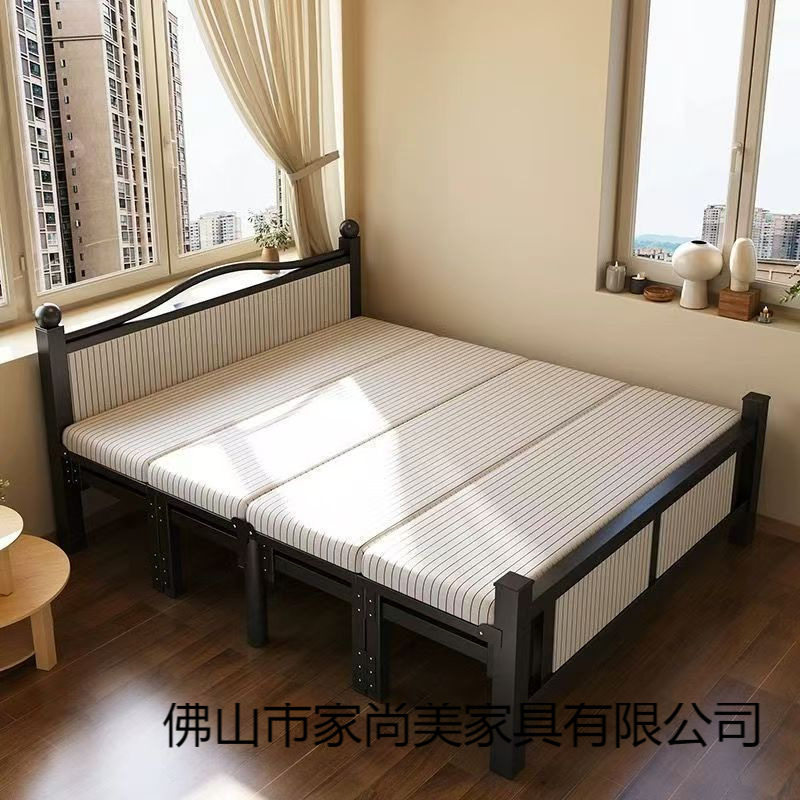 折叠床双人床1米2家用卧室加床宿舍简易单人小床成人午休硬板铁床