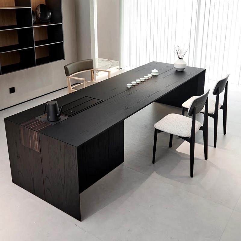 新中式简约现代胡桃木茶台禅意高端设计家用侘寂风泡茶桌办公茶室