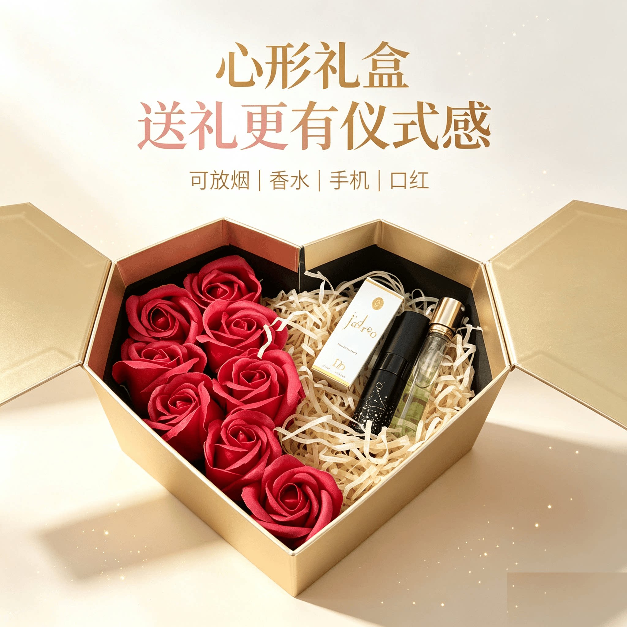 七夕心形创意双开门结婚订婚礼盒