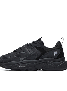 FILA斐乐火星 2.0 网布复古运动耐磨低帮生活休闲鞋男款女款 黑色